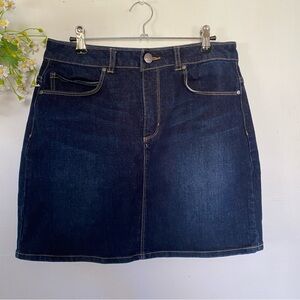 HARPER Women's Dark Wash Denim Mini Skirt Cotton Blend Size M